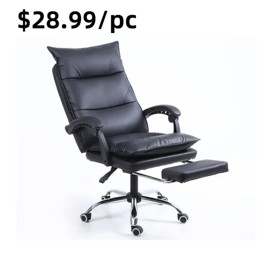 Modern Comfortable Swivel Armrest Indoor Leather Office Chair with Footrest