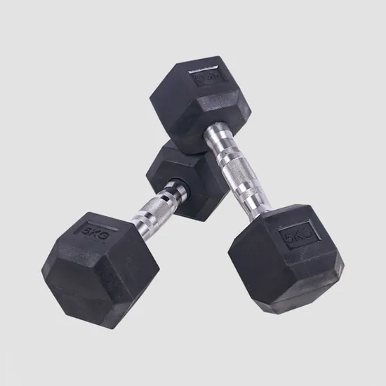 Home Gym Equipment Solid Cast Iron Plated Handle 5 Kg Hex Dumbbell