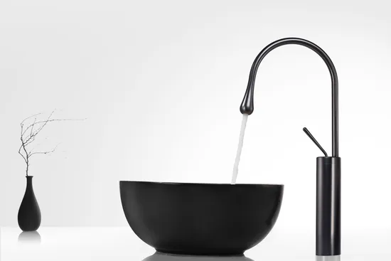 Wholesale PVD Brushed Gun Metal Deck Mounted Basin Faucet, H59 Brass Water Tap
