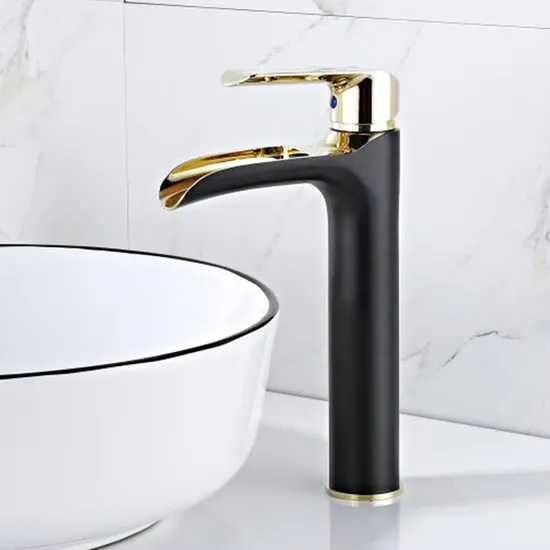 Lavatory Single Handle Hot Cold Water Bathroom Waterfall Wash Basin Mixer Tap