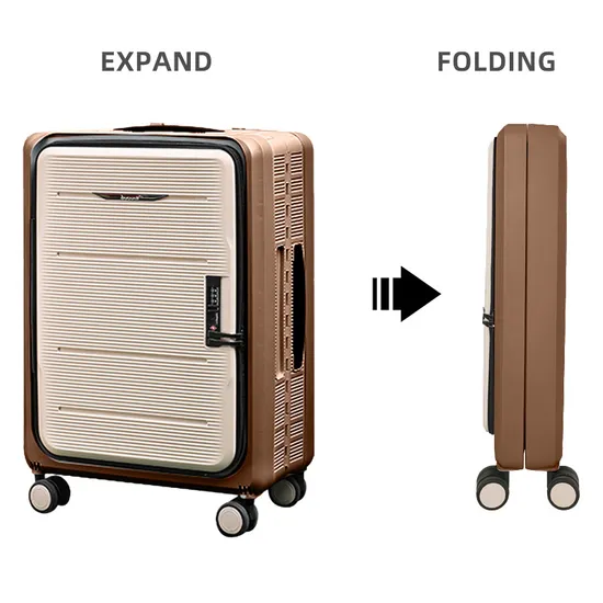 Bubule 20 24 Inch Carry on Spinner Rolling Collapsible Luggage with Wheels (ZD)